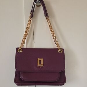Karl Lagerfeld Plum Shoulder Bag with Gold Chain